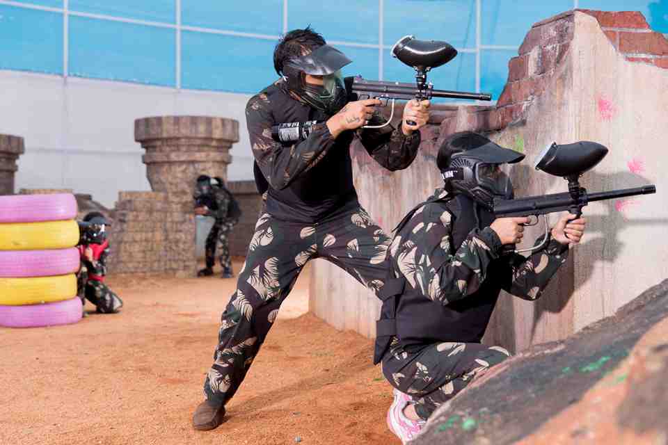 Intense paintball match at Sahas Ramoji Adventure Park Hyderabad